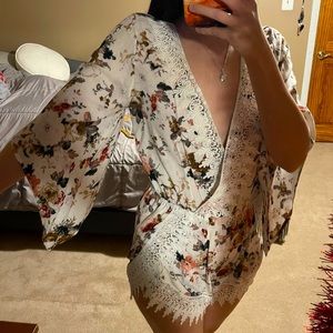 White Floral Romper
